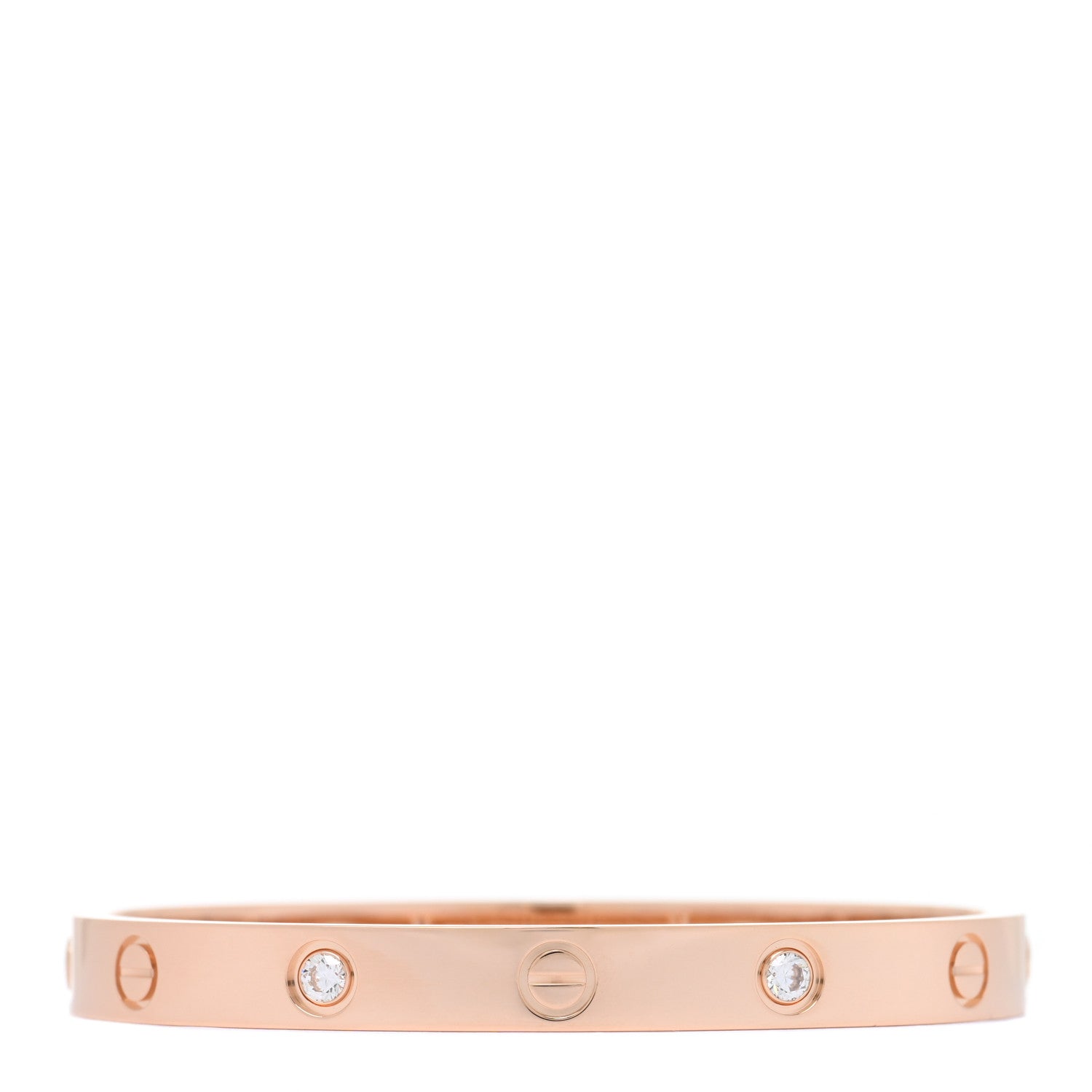 Cartier 18K Pink Gold 4 Diamond LOVE Bracelet 16 2 of 6