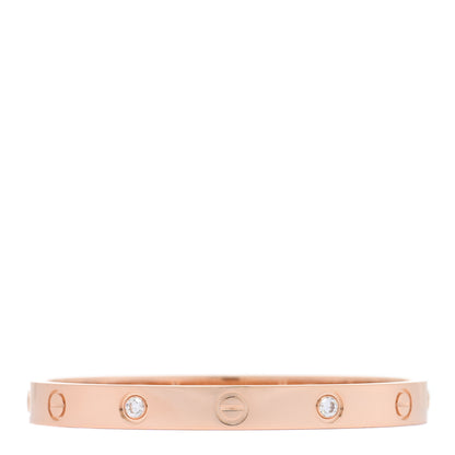 Cartier 18K Pink Gold 4 Diamond LOVE Bracelet 16 2 of 6