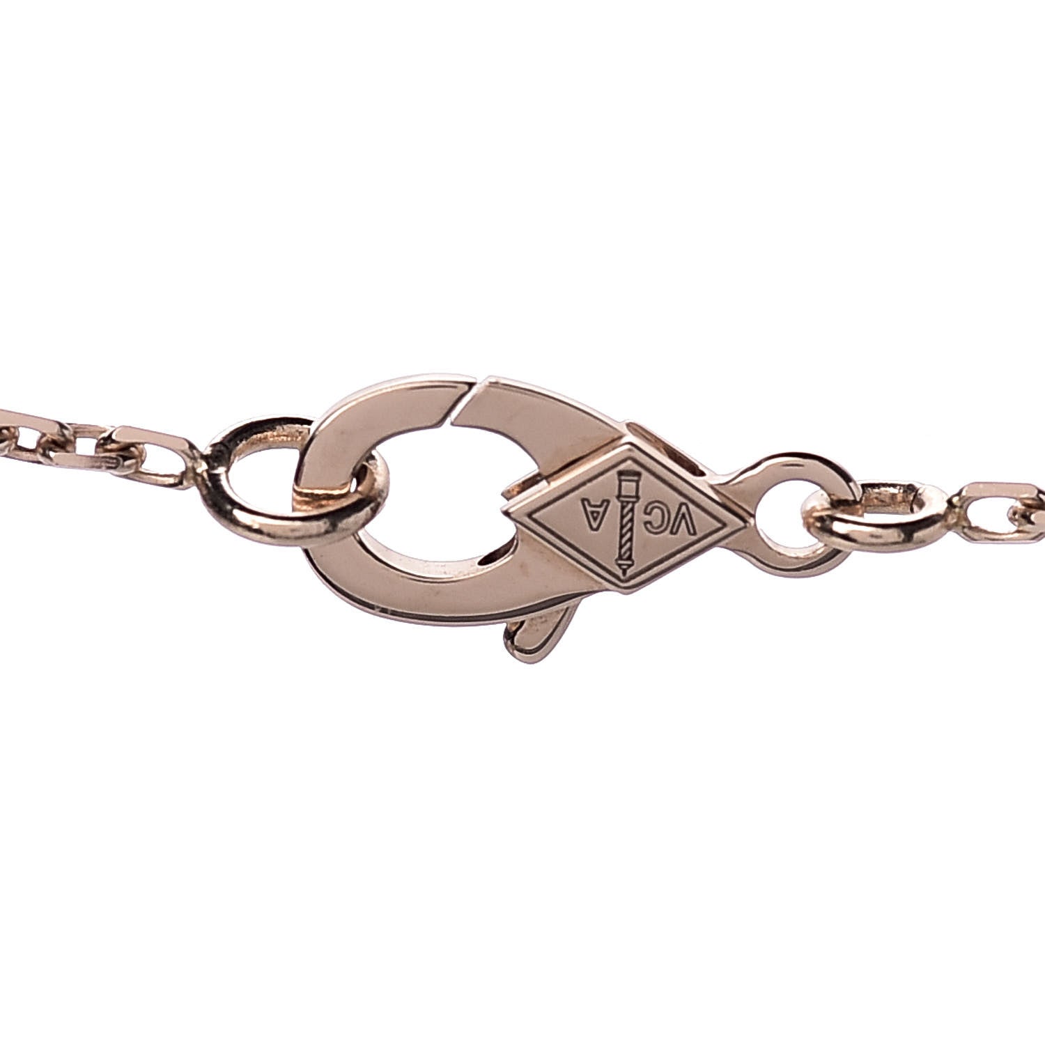 Van Cleef & Arpels 18K Rose Gold Mother of Pearl Magic Alhambra Pendant Necklace 6 of 9