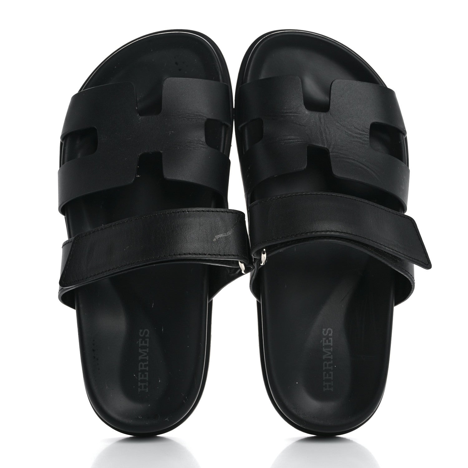 Hermes Calfskin Womens Chypre Sandals 35 Black 2 of 12