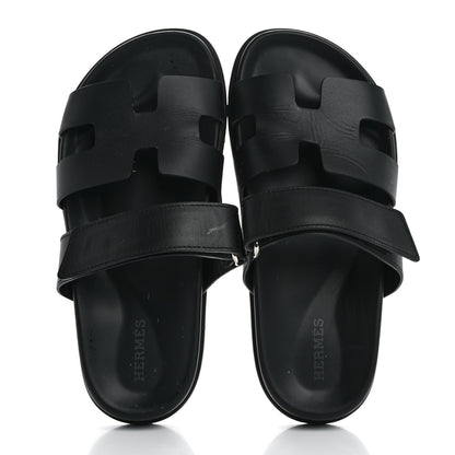 Hermes Calfskin Womens Chypre Sandals 35 Black 2 of 12