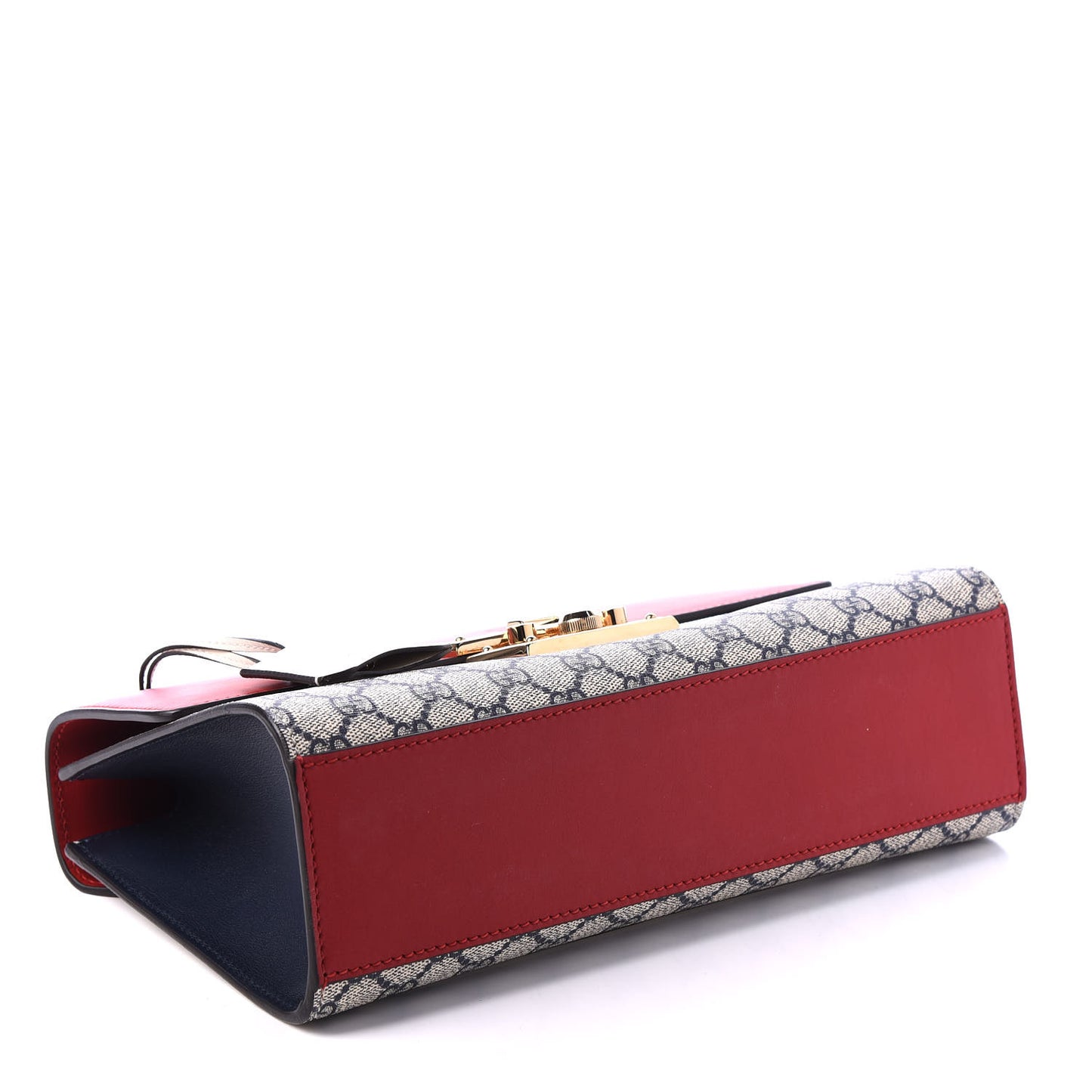GG Supreme Monogram Moon Calfskin Medium Padlock Shoulder Bag Beige Blue Hibiscus Red Mystic White