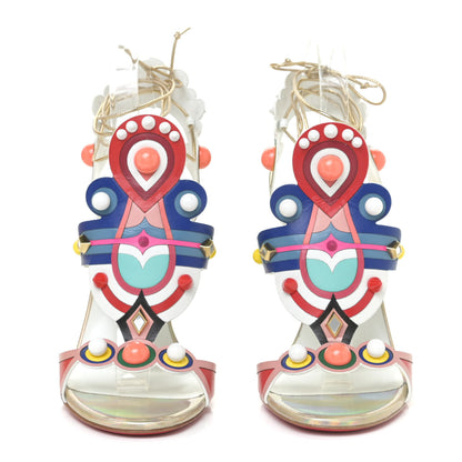 Christian Louboutin Calfskin Papagaya Levita Sandals 38 Multicolor 3 of 15