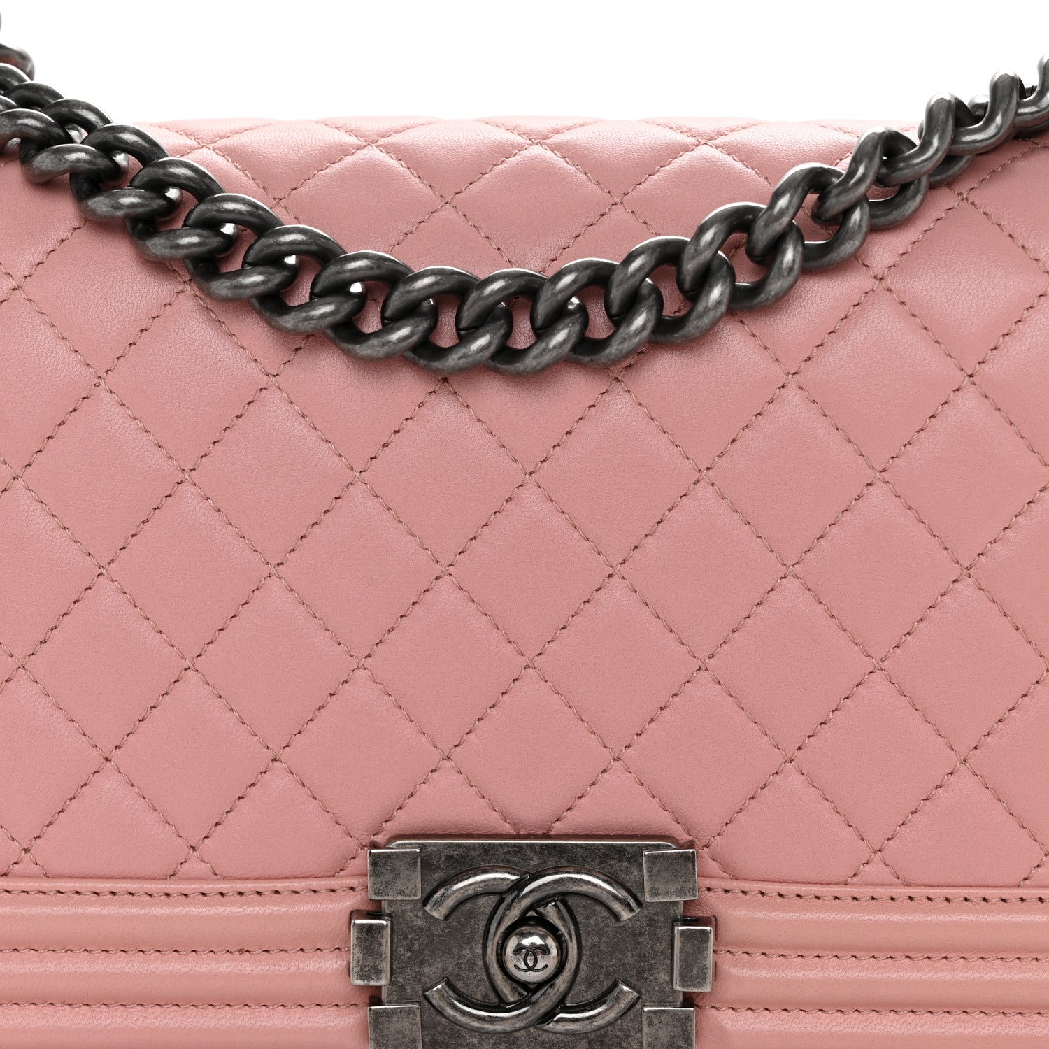 Chanel Lambskin Quilted Medium Boy Flap Light Pink 8 of 10