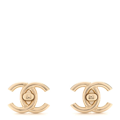 Chanel Metal CC Turnlock Earrings Gold 1 of 5