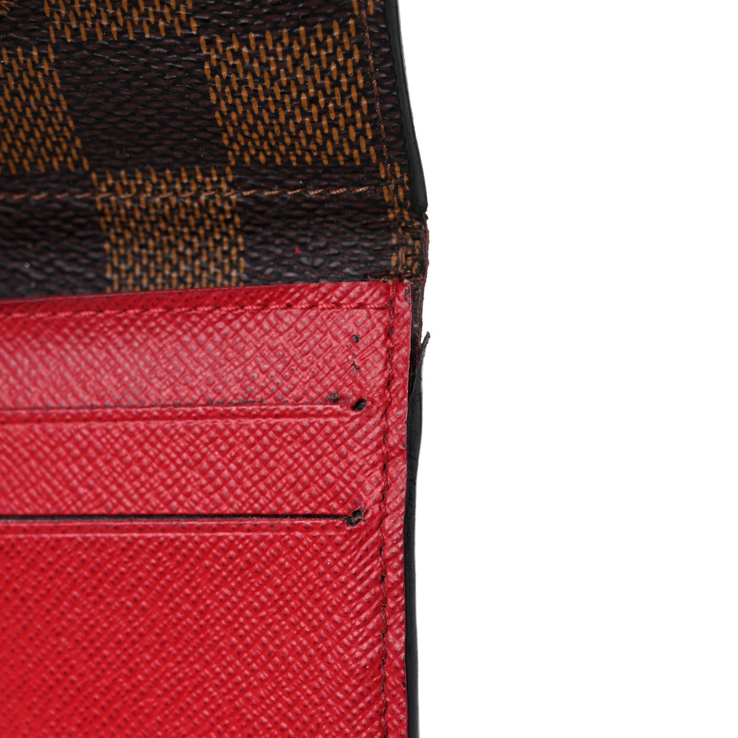 Damier Ebene Josephine Wallet Red
