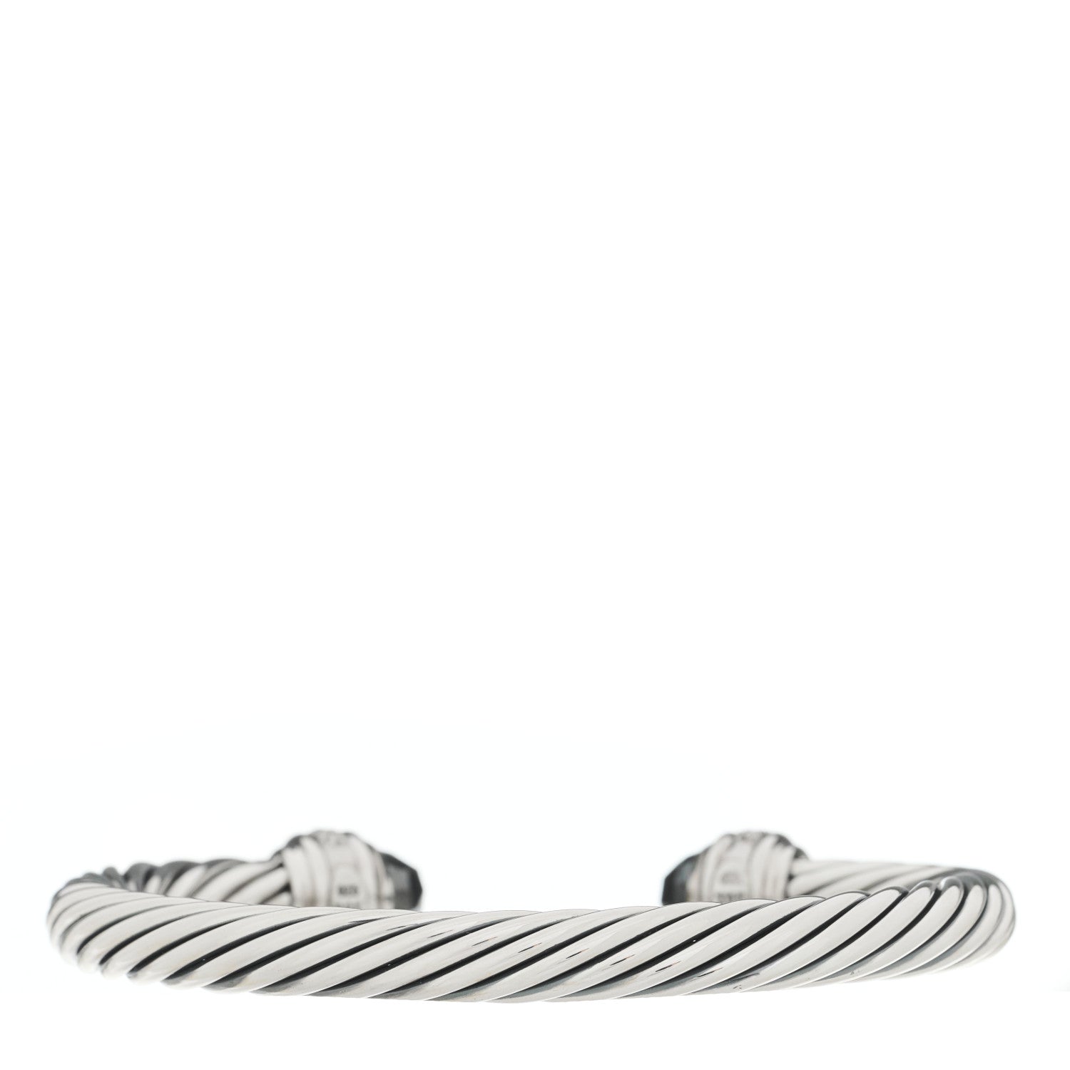 David Yurman Sterling Silver Diamond Hematite 7mm Cable Classics Bracelet 2 of 3