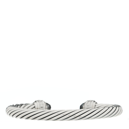 David Yurman Sterling Silver Diamond Hematite 7mm Cable Classics Bracelet 2 of 3