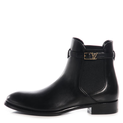 Louis Vuitton Leather Loyalty Flat Ankle Boots Black 37.5 1 of 8
