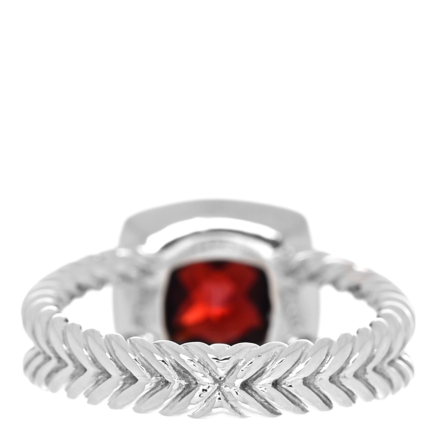 Sterling Silver Diamond Garnet 7mm Petite Albion Ring 53 6.5