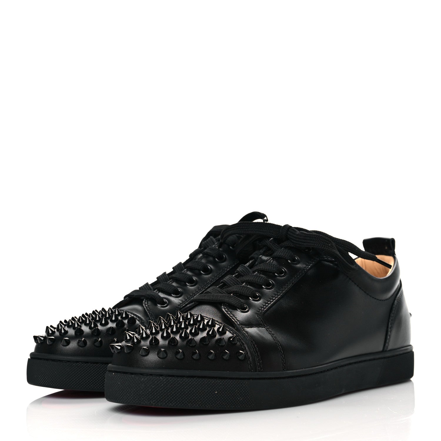 Christian Louboutin Calfskin Mens Louis Junior Spikes Flat Sneakers 43 Black 3 of 9