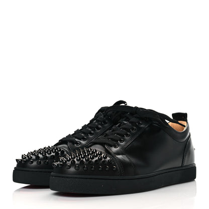 Christian Louboutin Calfskin Mens Louis Junior Spikes Flat Sneakers 43 Black 3 of 9