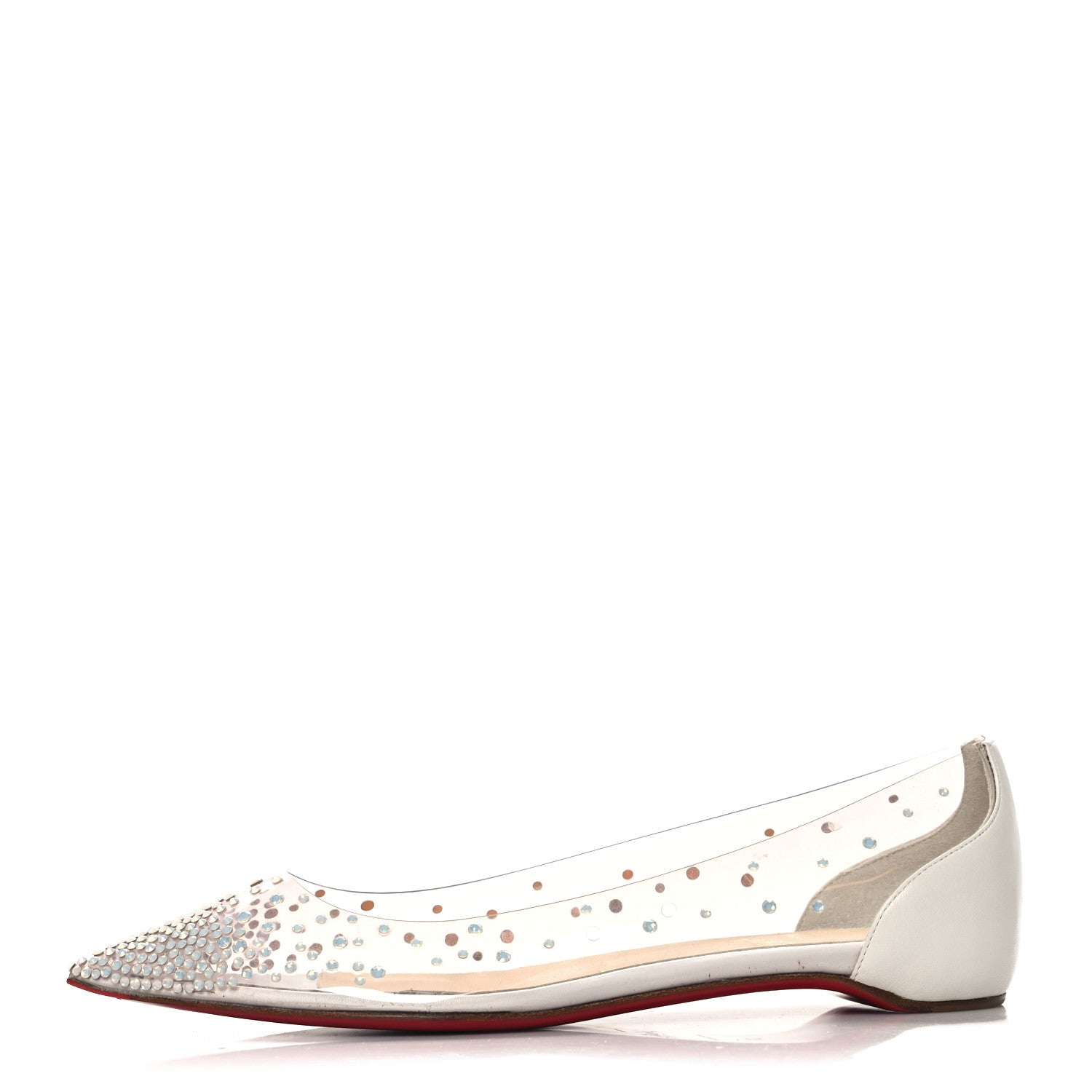 Christian Louboutin PVC Specchio Degrastrass Flats 37 White 1 of 8