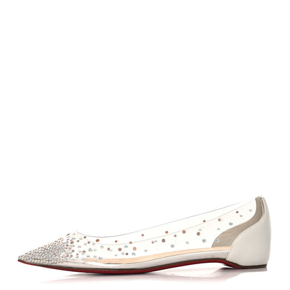 Christian Louboutin PVC Specchio Degrastrass Flats 37 White 1 of 8