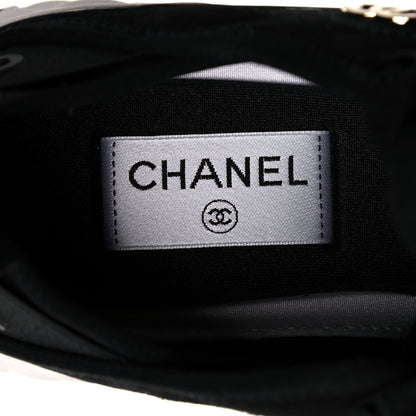 Chanel Velvet Calfskin Mixed Fibers CC Sneakers 38.5 Black 7 of 9