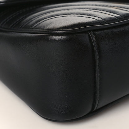 Gucci Calfskin Matelasse Small GG Marmont Shoulder Bag Black 7 of 9