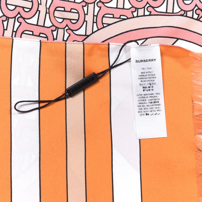 Burberry Silk Monogrammed TB Print Reversible Scarf Blush 4 of 4