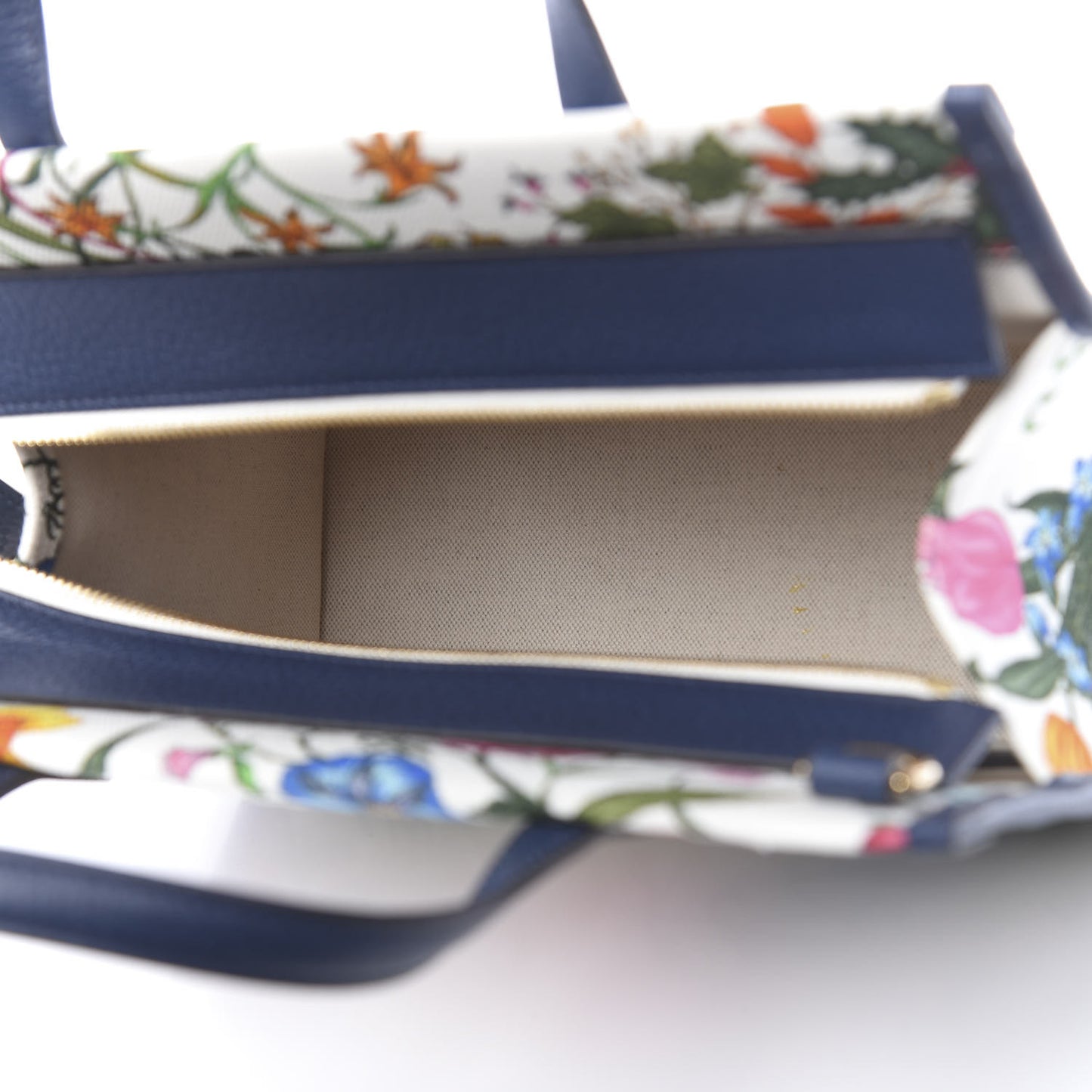 Canvas Medium Flora Tote White Multicolor Blue Agata