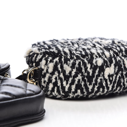 Chanel Tweed Lambskin Quilted Waist Bag With Coin Purse Black 11 of 15