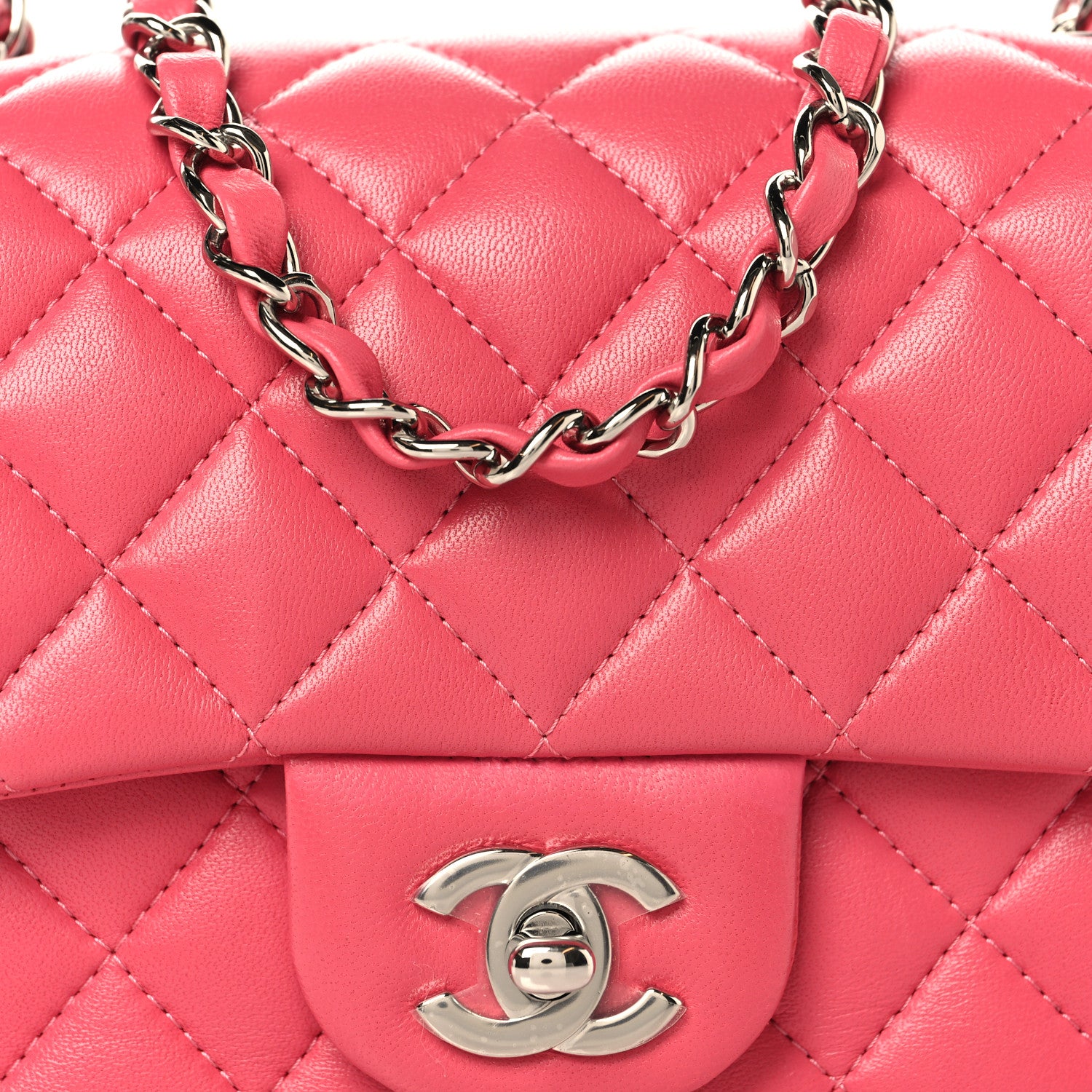 Chanel Lambskin Quilted Mini Square Flap Pink 8 of 10