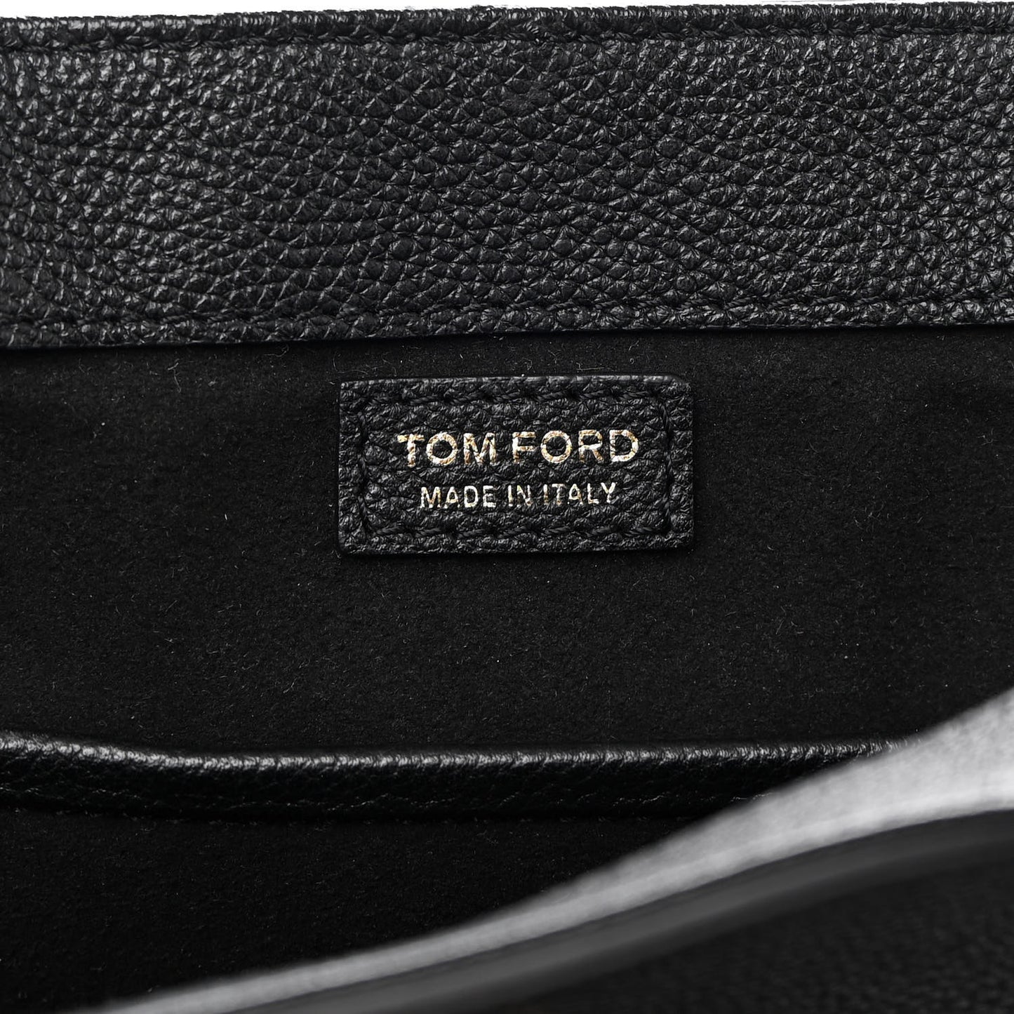 Grained Calfskin Mini TF East West Tote Black