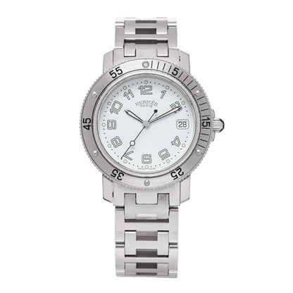 Hermes Stainless Steel 38mm Clipper Diver Quartz Watch White 1 of 4