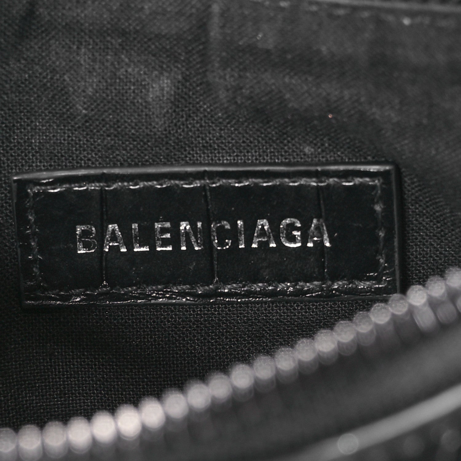 Balenciaga Extra Supple Calfskin Crocodile Embossed Monochrome Le Cagole Shoulder Bag XS Black 7 of 11