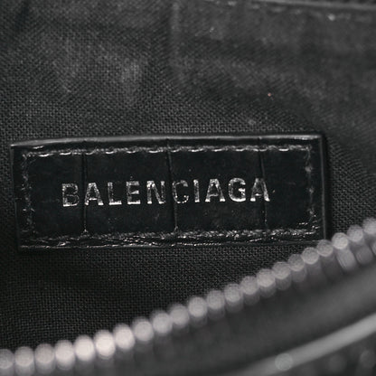 Balenciaga Extra Supple Calfskin Crocodile Embossed Monochrome Le Cagole Shoulder Bag XS Black 7 of 11