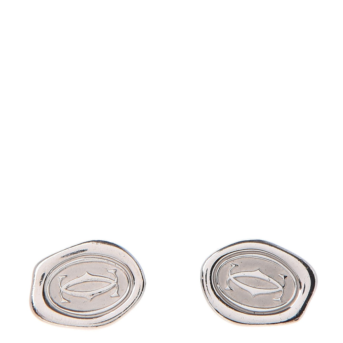 Sterling Silver Palladium Finish Wax Seal Motif Cufflinks