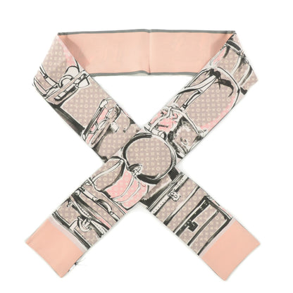 Louis Vuitton Silk Monogram Trunks Bandeau Rose Poudre 1 of 6