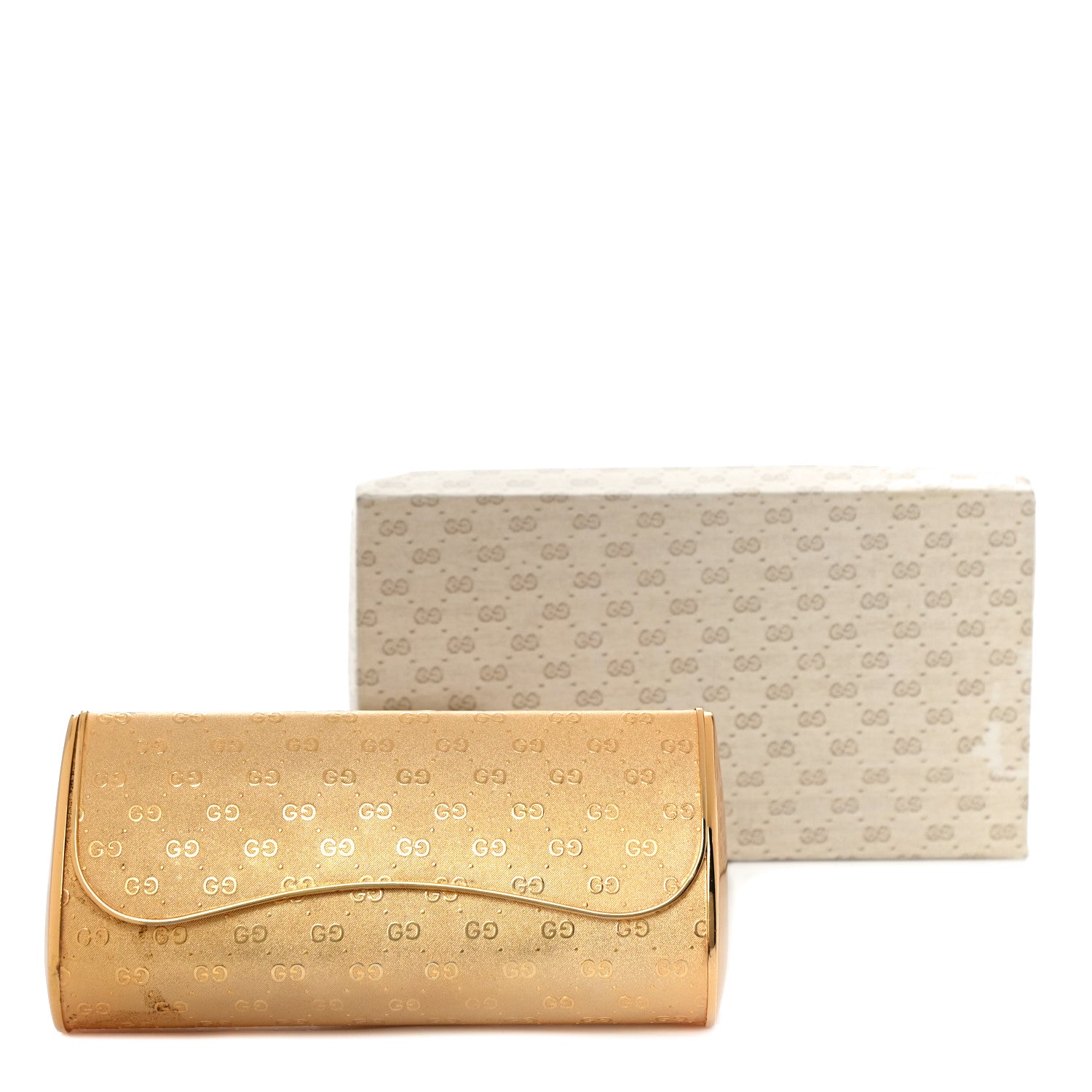 Gucci Metal Guccissima Minaudiere Clutch Gold 11 of 11