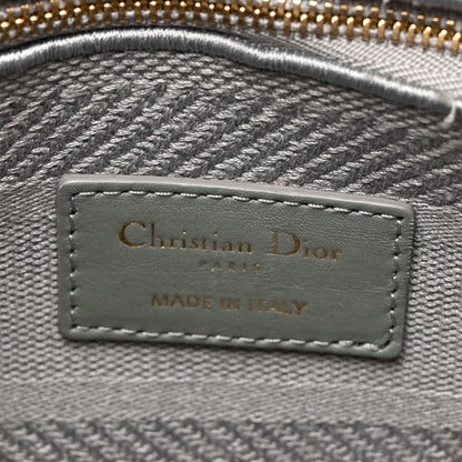 Christian Dior Canvas Embroidered Cannage Medium Lady D-Lite Gray 6 of 10