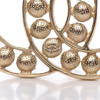 Chanel Pearl Crystal CC Brooch Gold Pearly White 3 of 4