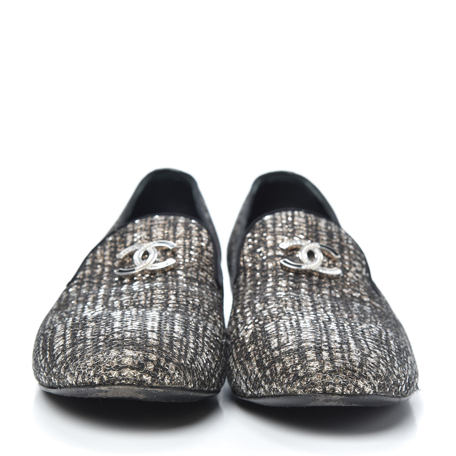 Chanel Fantasy Tweed CC Mocassin Loafers 41 Pink Black 2 of 7