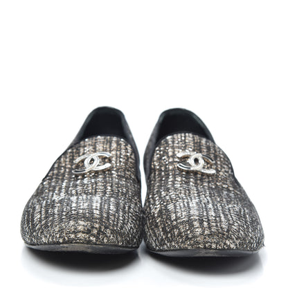 Chanel Fantasy Tweed CC Mocassin Loafers 41 Pink Black 2 of 7