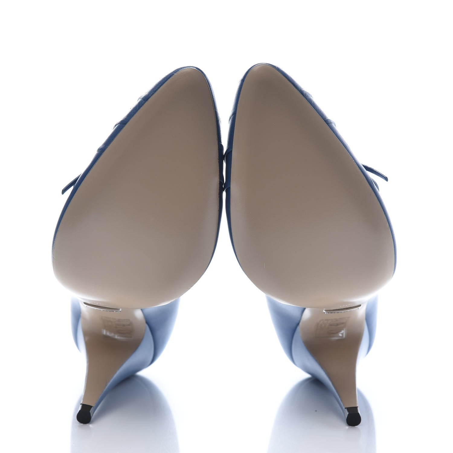 Gucci Nappa Bow High Heel Pumps 38 Riviera Blue 5 of 9