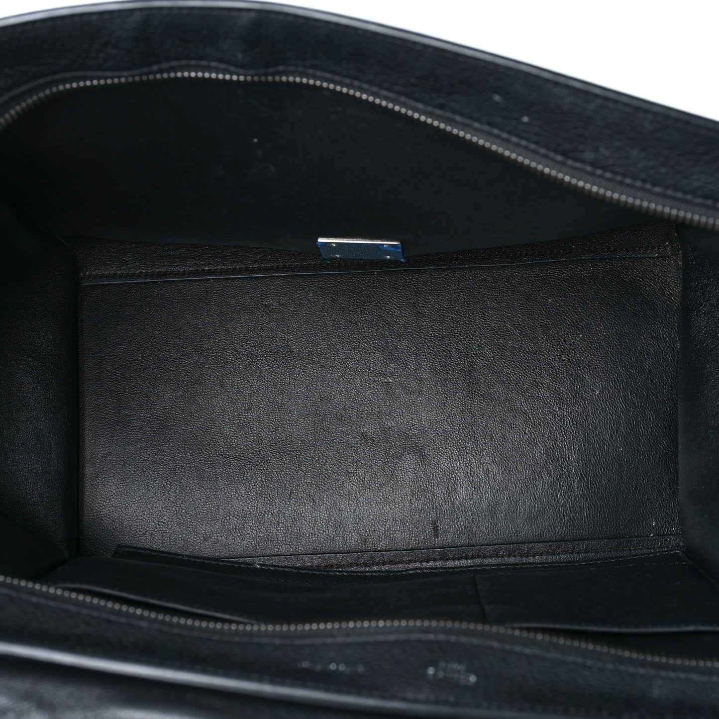 Drummed Calfskin Suede Medium Trapeze Black