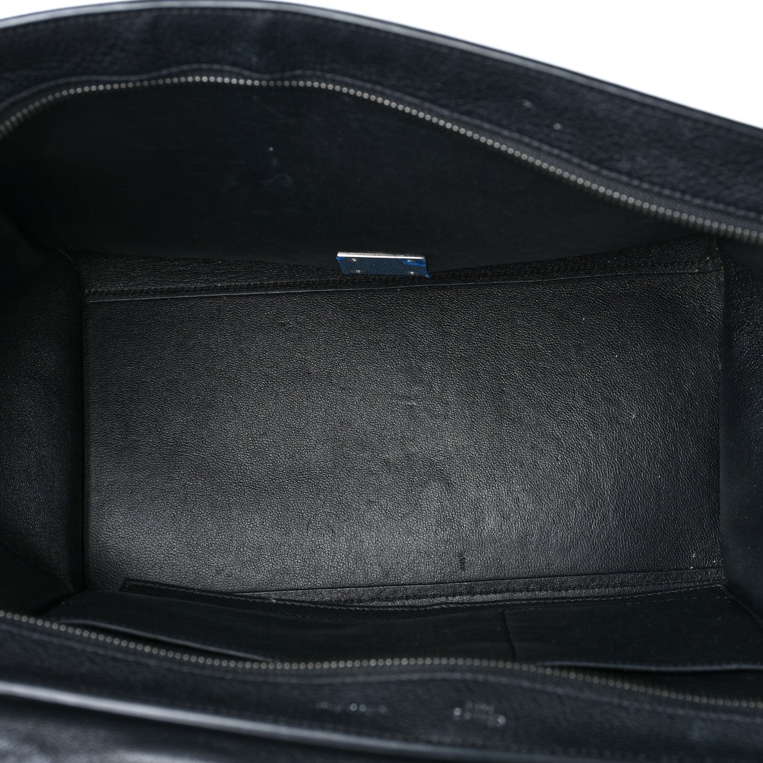 Celine Drummed Calfskin Suede Medium Trapeze Black 5 of 8