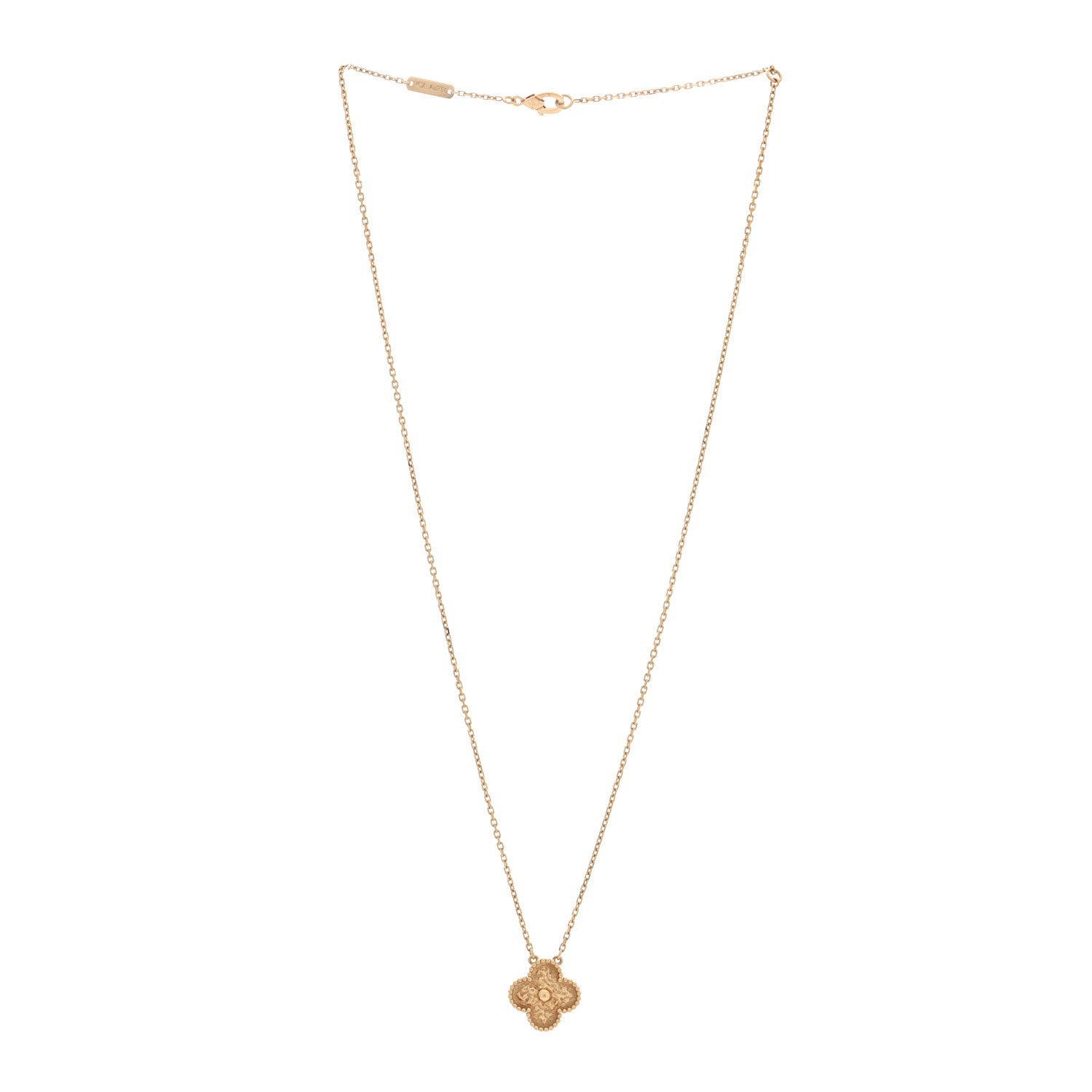 Van Cleef & Arpels 18K Yellow Gold Vintage Alhambra Pendant Necklace 3 of 4