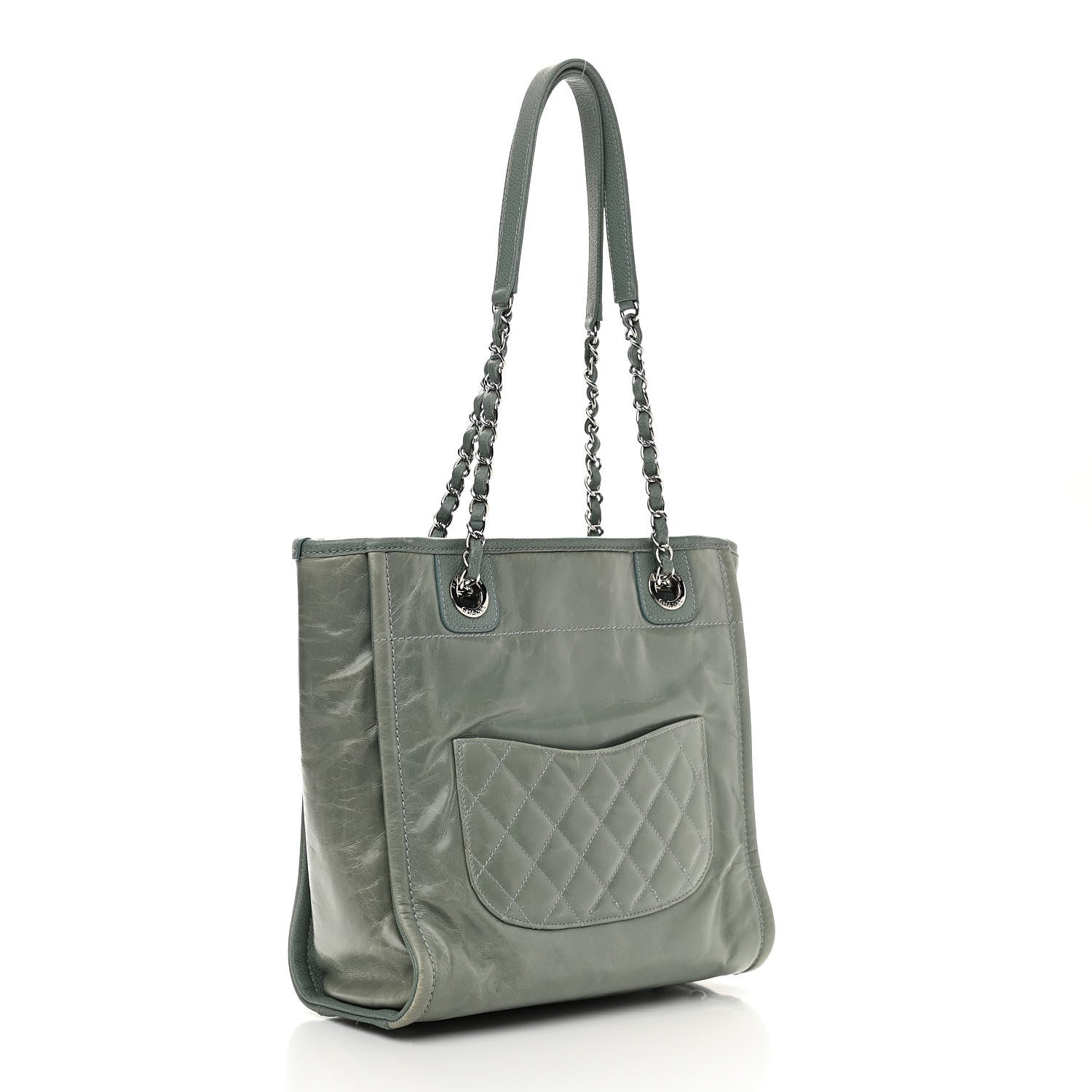 Chanel Glazed Calfskin Mini Deauville Tote Green 3 of 12