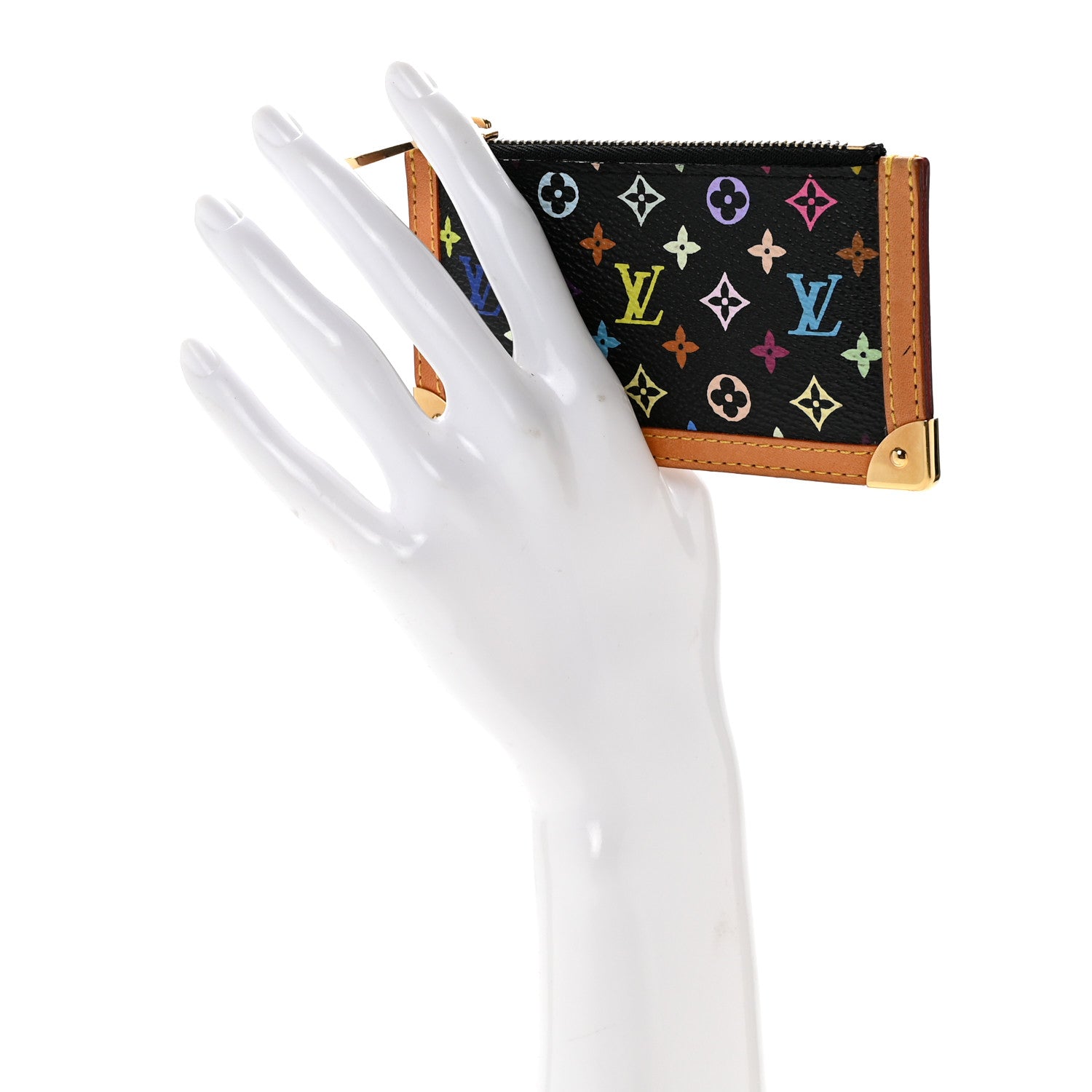 Louis Vuitton Monogram Multicolor Key Pouch Black 2 of 10