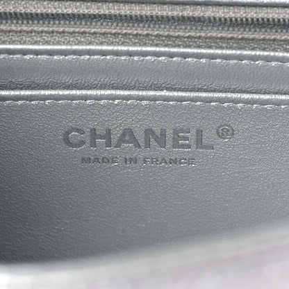Chanel Metallic Lambskin Quilted Mini Rectangular Flap Silver 6 of 9