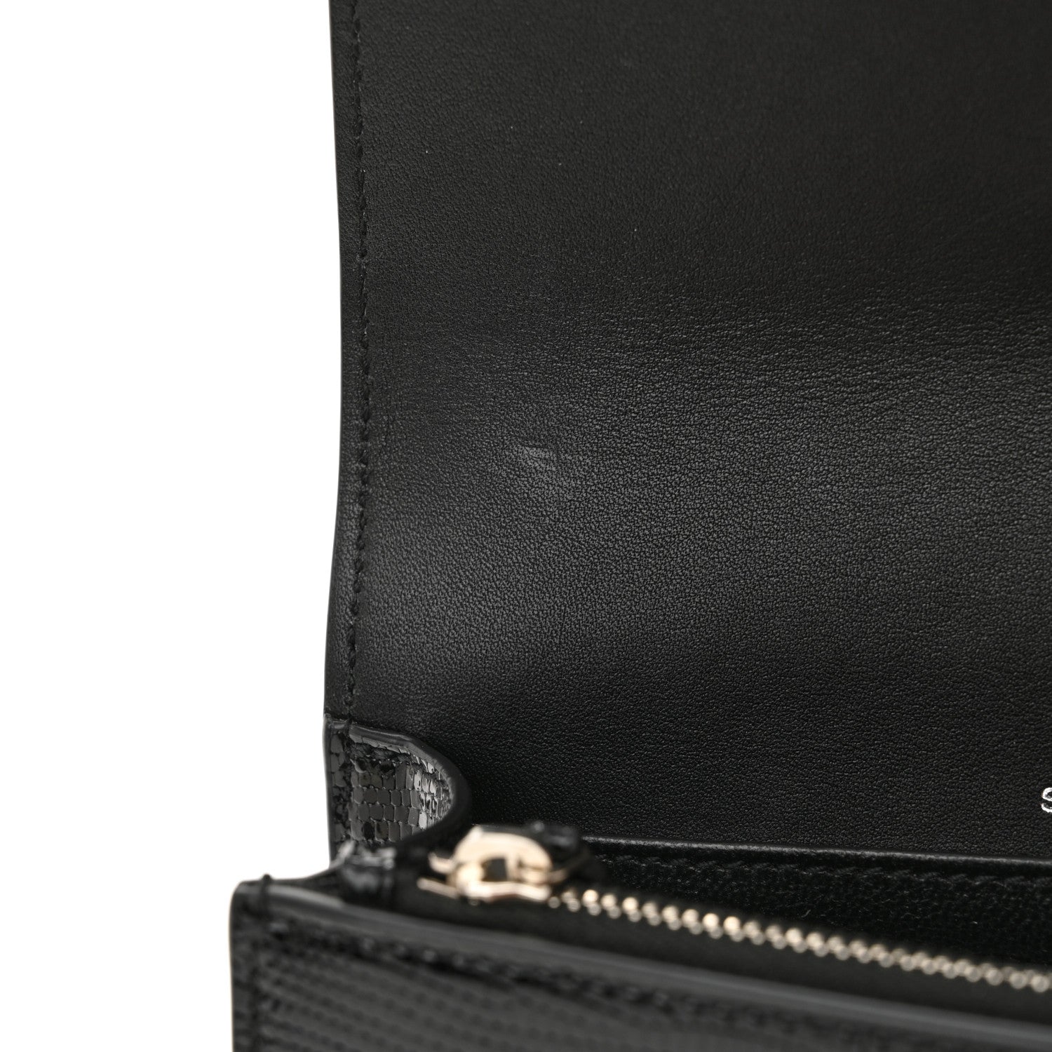 Saint Laurent Calfskin Lizard Embossed Monogram Kate Belt Bag Black 11 of 12