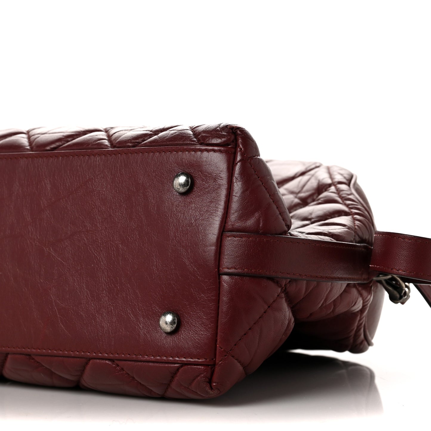 Aged Calfskin Small Bowling Bag Burgundy