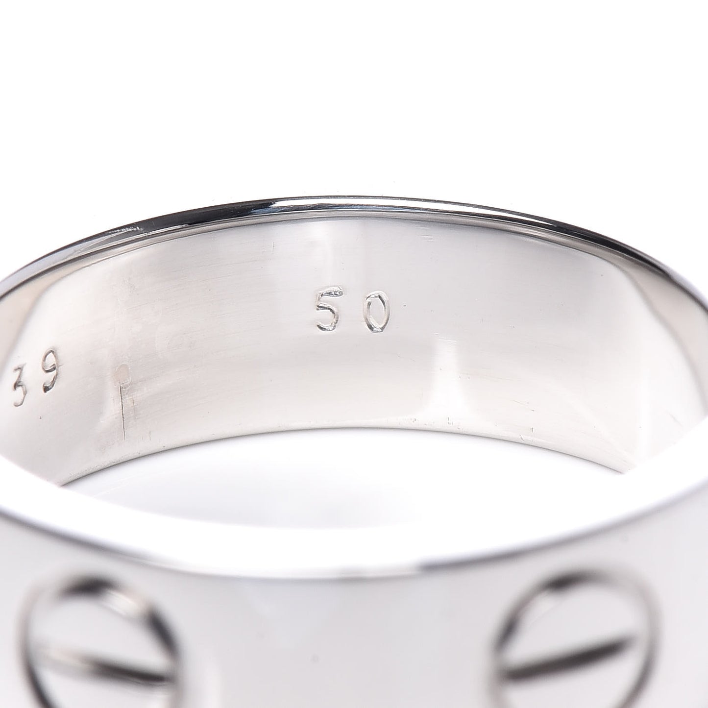 18K White Gold 5.5mm LOVE Ring 50 5.25