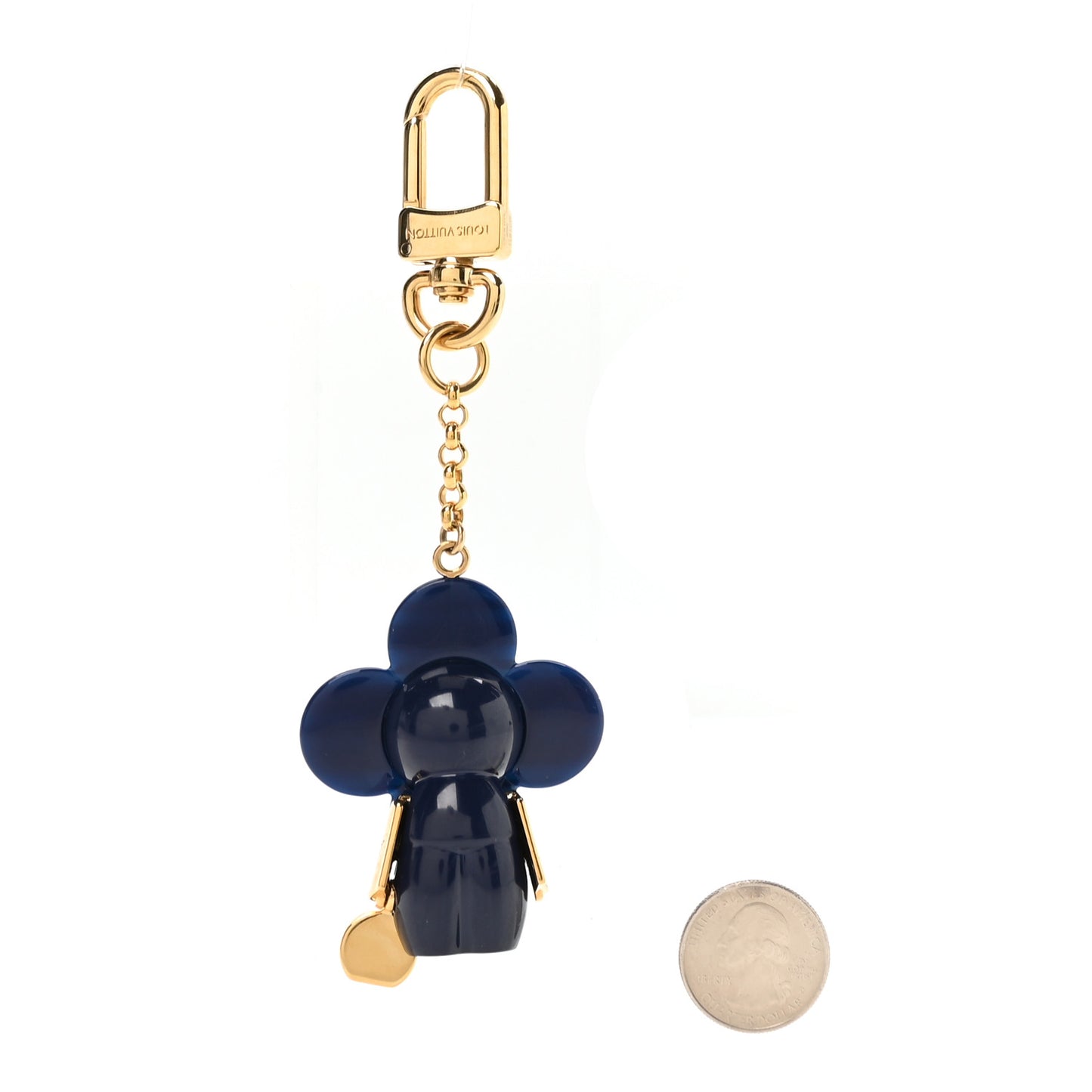 Resin Wood Vivienne Bag Charm Nautical Blue