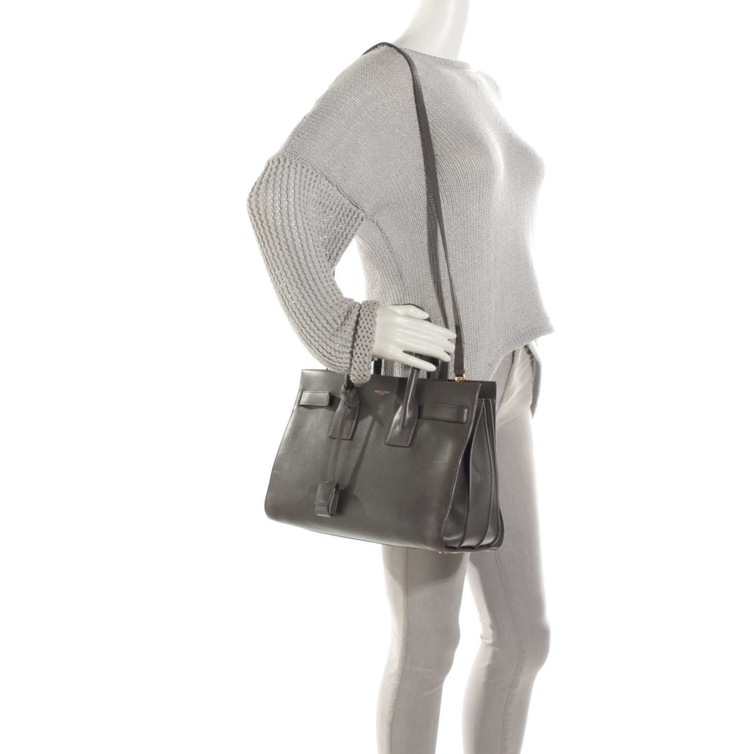 Saint Laurent Calfskin Small Sac De Jour Fog 2 of 7