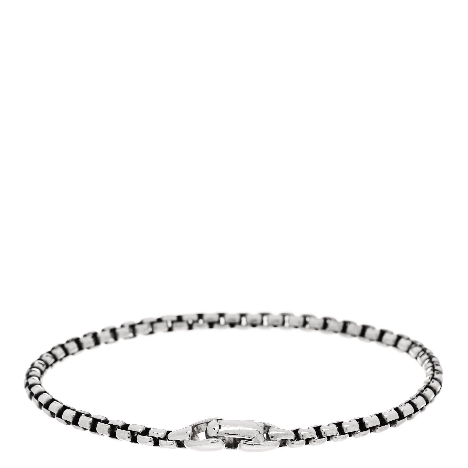 David Yurman Sterling Silver 4mm Box Chain Bracelet 2 of 3