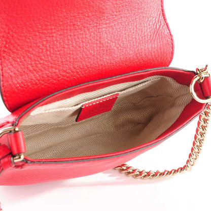 Gucci Pebbled Calfskin Small Soho Flap Crossbody Red 5 of 7