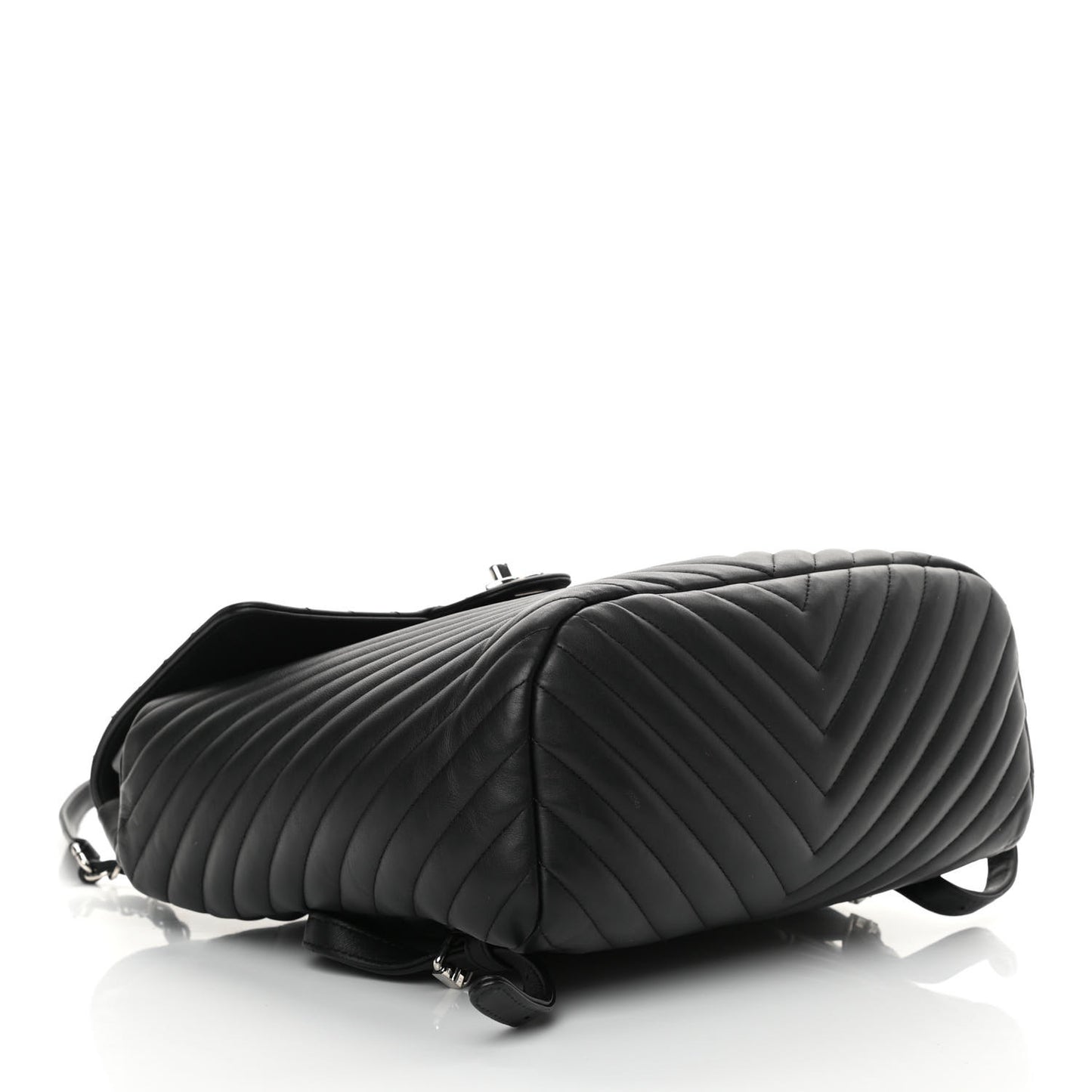 Calfskin Chevron Quilted Large Urban Spirit Backpack Black